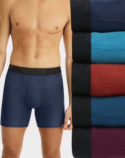 hanes ultimate men’s cotton boxer brief underwear comfort flex waistband assorted 5-pack men Hanes
