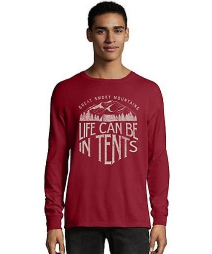 hanes comfortwash life in tents national park graphic long sleeve t-shirt men Hanes