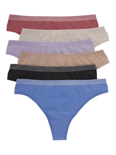 hanes comfort flex fit women's seamless thong underwear 6-pack women Hanes