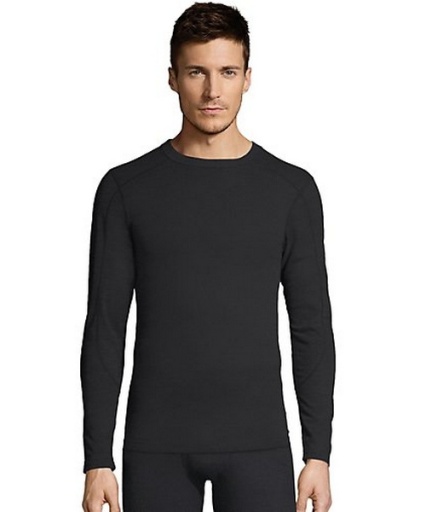 Hanes Thermal Shirt Sweater Mens Space Dye 4 Way Stretch Crewneck X Temp FreshIQ 