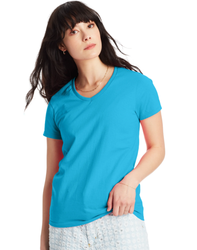 hanes women's essential-t short sleeve v-neck t-shirt (2-pack) women Hanes