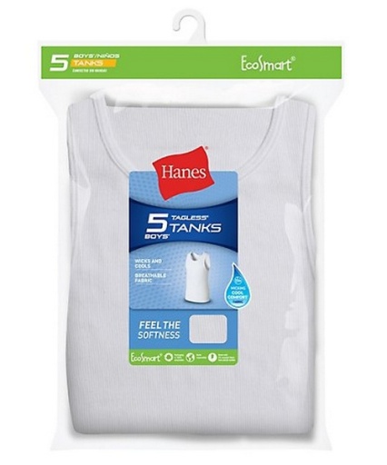 hanes ecosmart boys' tank 5-pack youth Hanes