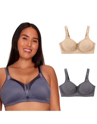 playtex 18 hour silky soft smoothing cool & breathable wireless bra, 2-pack women Playtex