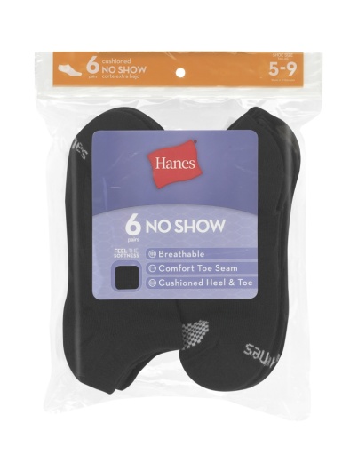 hanes women's breathable cushioned no show socks comfort toe seam 6-pairs women Hanes