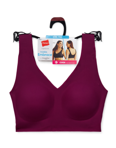 hanes women's invisible embrace pullover bralette moisture wicking women Hanes