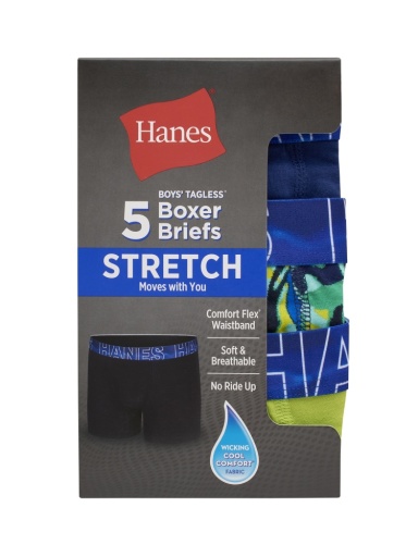 b795d5 boys' stretch boxer brief p5 youth Hanes