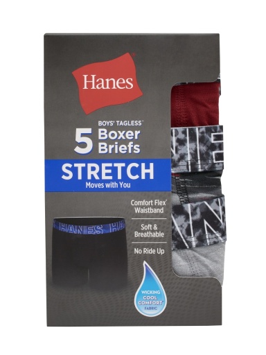 hanes boys' cotton stretch boxer brief 5 pack youth Hanes
