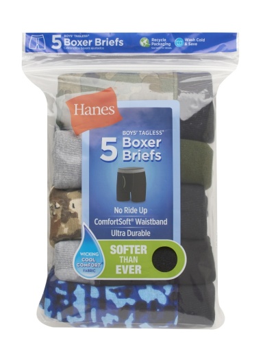 BU39B5 - Hanes Ultimate® Boys' Dyed Briefs With ComfortSoft