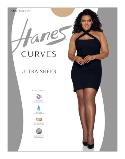hanes curves women's ultra sheer pantyhose with control top women Hanes