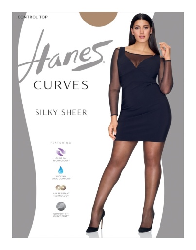 Hanes Curves Silky Sheer Control Top Legwear women Hanes