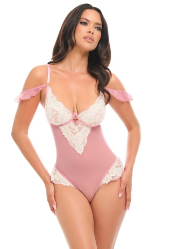 Cassandra Underwire Teddy — Lilas White