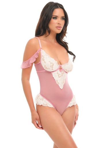 Cassandra Underwire Teddy — Lilas White