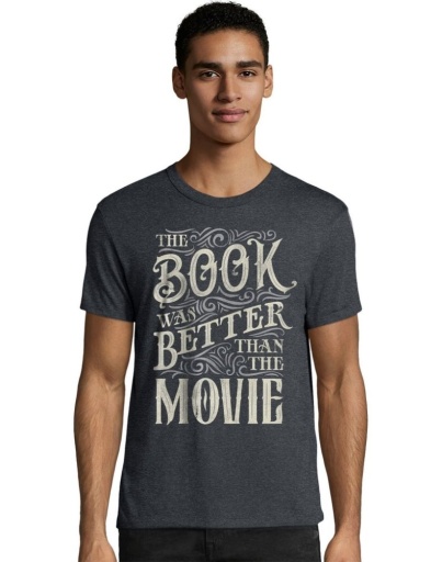 hanes men's the book was better than the movie graphic t-shirt men hanes