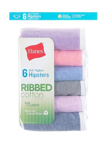 hanes girls' ribbed hipster underwear 6-pack women Hanes