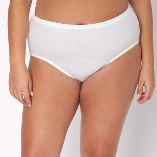 hanes just my size women's cotton brief underwear white 6-pack (plus size) women Hanes