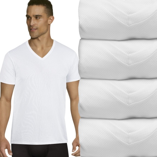 hanes ult x-temp mesh v-neck men Hanes