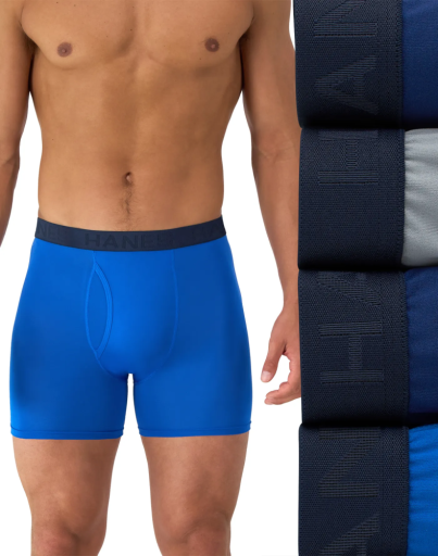 hanes ultimate comfort sport men's performance stretch boxer brief underwear assorted 4-pack men hanes