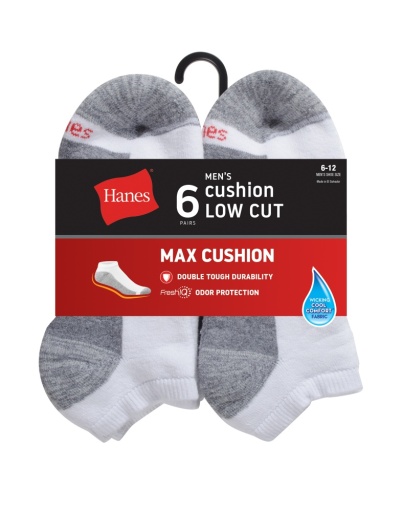 hanes men's freshiq max cushion low cut 6-pack men Hanes