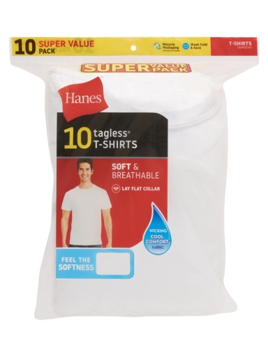 hanes men's comfortsoft white crewneck undershirt 10-pack men Hanes
