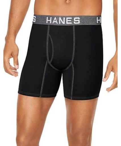 hanes ultimate® men's comfort flex fit® ultra soft cotton/modal boxer briefs black/grey/blue assorted 4-pack men Hanes