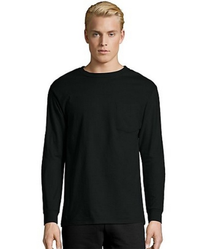 5596-hanes men's tagless long-sleeve t-shirt with pocket men Hanes