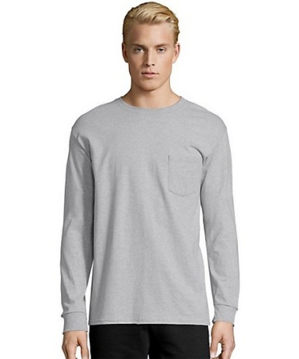 Hanes Men's TAGLESS® Long-Sleeve T-Shirt with Pocket men Hanes