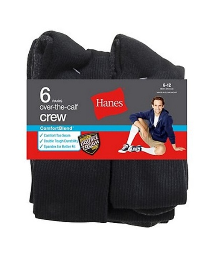 hanes comfortblend® over-the-calf crew socks 6-pack men hanes