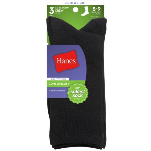 hanes women's comfortsoft crew socks 3-pack women Hanes