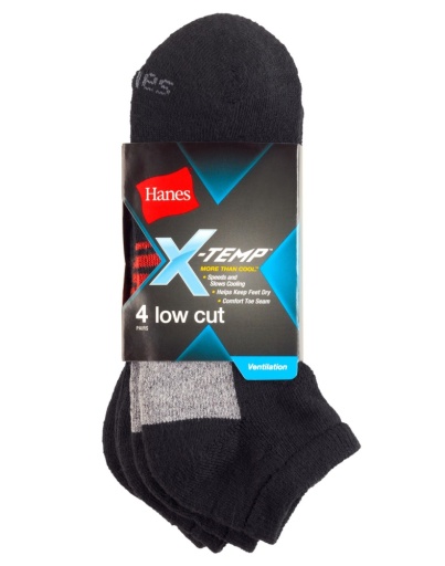 hanes big & tall men's x-temp arch support low cut socks 4-pack men hanes