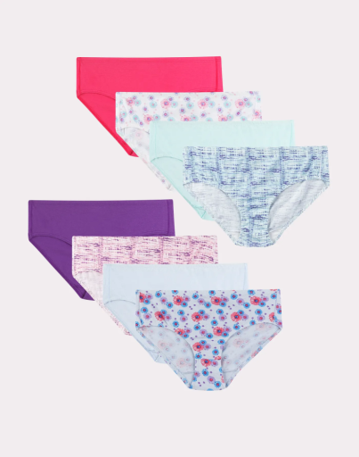 hanes girls ultimate pure comfort organic cotton brief 8-pack youth hanes