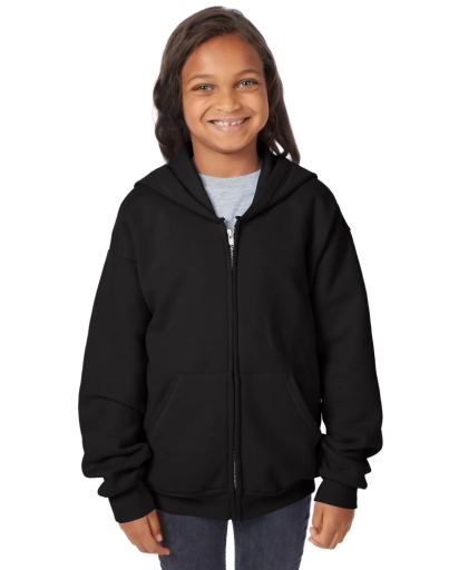 p480-hanes ecosmart kids' full-zip fleece hoodie youth hanes