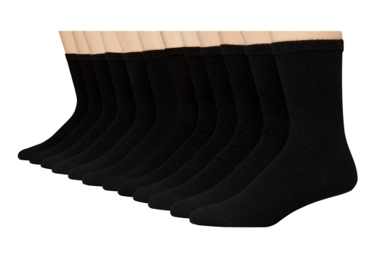hanes double tough men's crew socks shoe sizes 12-14 12-pairs men Hanes