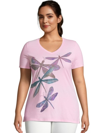JMS Dragonfly Ascending Short Sleeve Graphic Tee women Just My Size