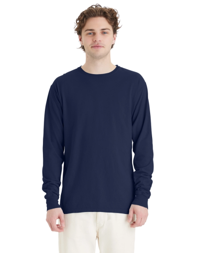 hanes unisex garment dyed long sleeve cotton t-shirt men hanes