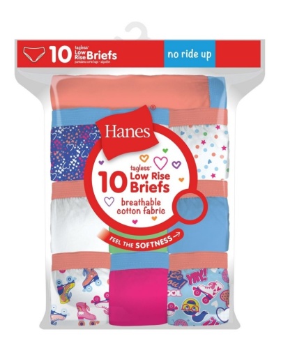 hanes girls tagless low rise briefs p10 youth hanes
