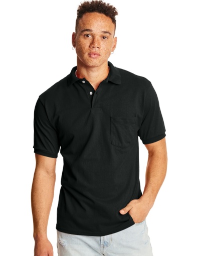 hanes men's cottonblend ecosmart jersey polo with pocket 2-pack men Hanes