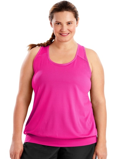 just my size active mesh banded tank women Just My Size