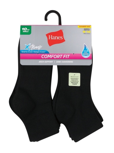 p10 comfort fit ankle ext size women Hanes