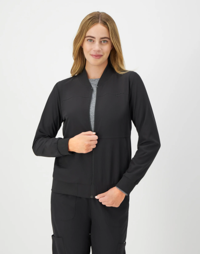 hanes comfort fit scrubs women's scrub bomber jacket women Hanes