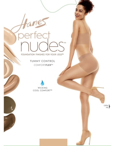 hanes perfect nudes run resistant tummy control girl short hosiery PN0001