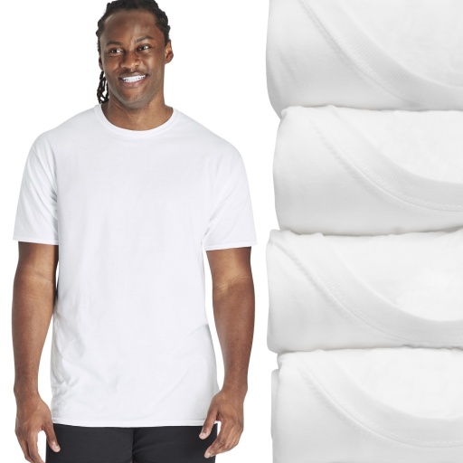 ultimate rs core cotton white crew - tal men Hanes