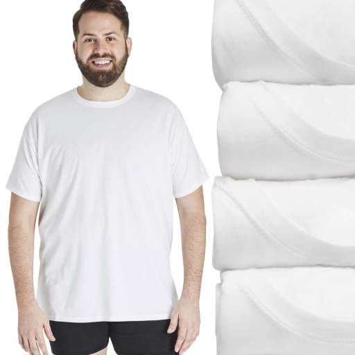 hanes ultimate big men’s white undershirt pack cotton 4-pack (big & tall sizes) men Hanes