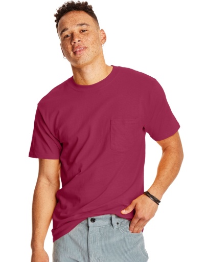 Hanes Beefy-T Adult Pocket T-Shirt men Hanes