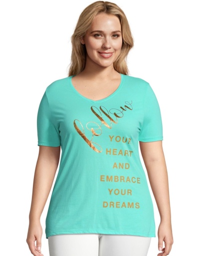 just my size follow heart & dreams short sleeve graphic t-shirt women Just My Size