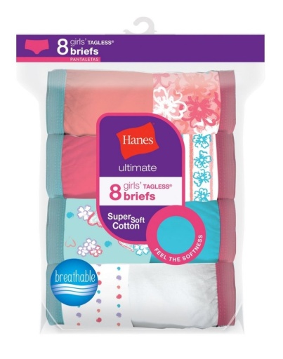 Hanes Ultimate® Girls' Cotton Briefs 8-Pack youth Hanes