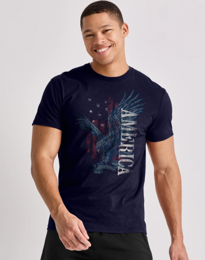 men's eagle america graphic tee men Hanes