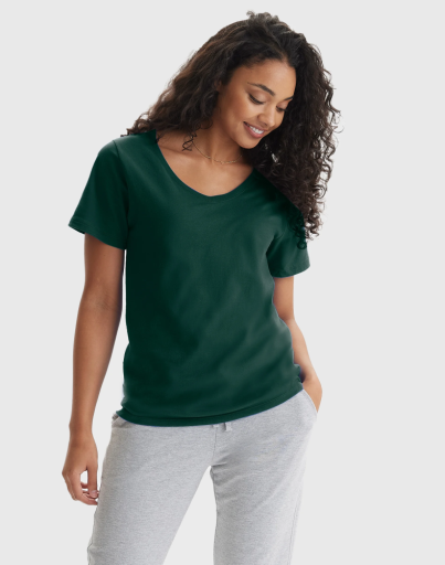 hanes perfect-t women's v-neck cotton t-shirt women Hanes
