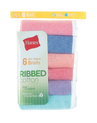 hanes girls' ribbed brief underwear 6-pack women Hanes