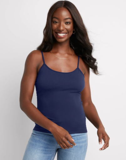 hanes women's stretch cotton cami with built-in shelf bra women Hanes