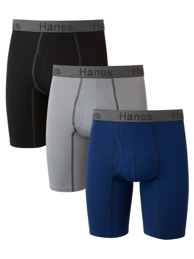 hanes men's comfort flex fit ultra soft cotton stretch long leg boxer briefs 3-pack men Hanes